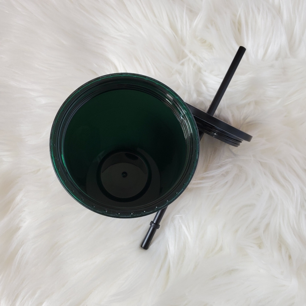 Starbucks Matte 16 Oz Black Tumbler with Black Straw NEW - Picture 2 of 2